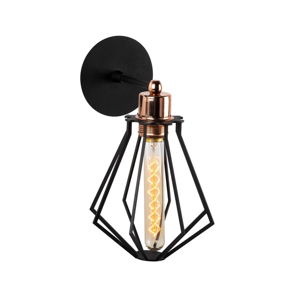 Oylat - N-1042 Crna i Brončana Zidna Lampa slika 3