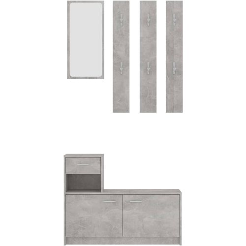Set za hodnik siva boja betona 100 x 25 x 76,5 cm od iverice slika 32