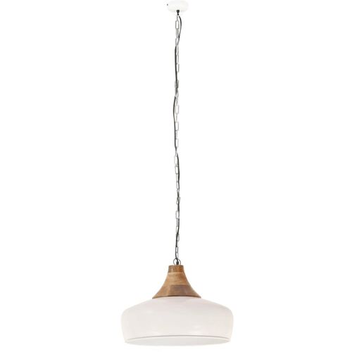 Industrijska viseća svjetiljka bijela 35 cm E27 željezo i drvo slika 18
