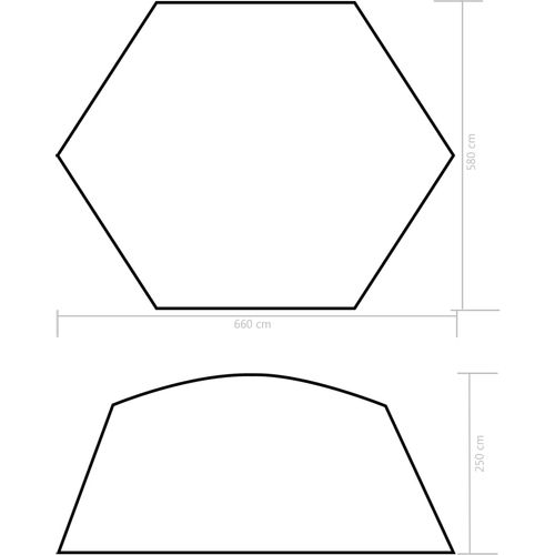 Šator za bazen od tkanine 660 x 580 x 250 cm plavi slika 27