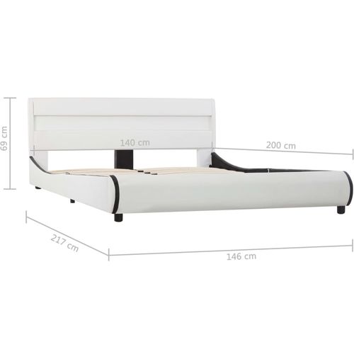 Okvir za krevet od umjetne kože LED bijeli 140 x 200 cm slika 35