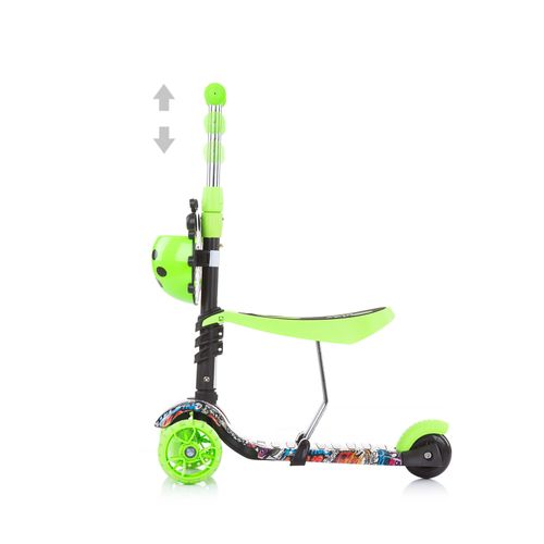 Chipolino romobil / guralica Kiddy Evo s ručkom Green Graffiti slika 7