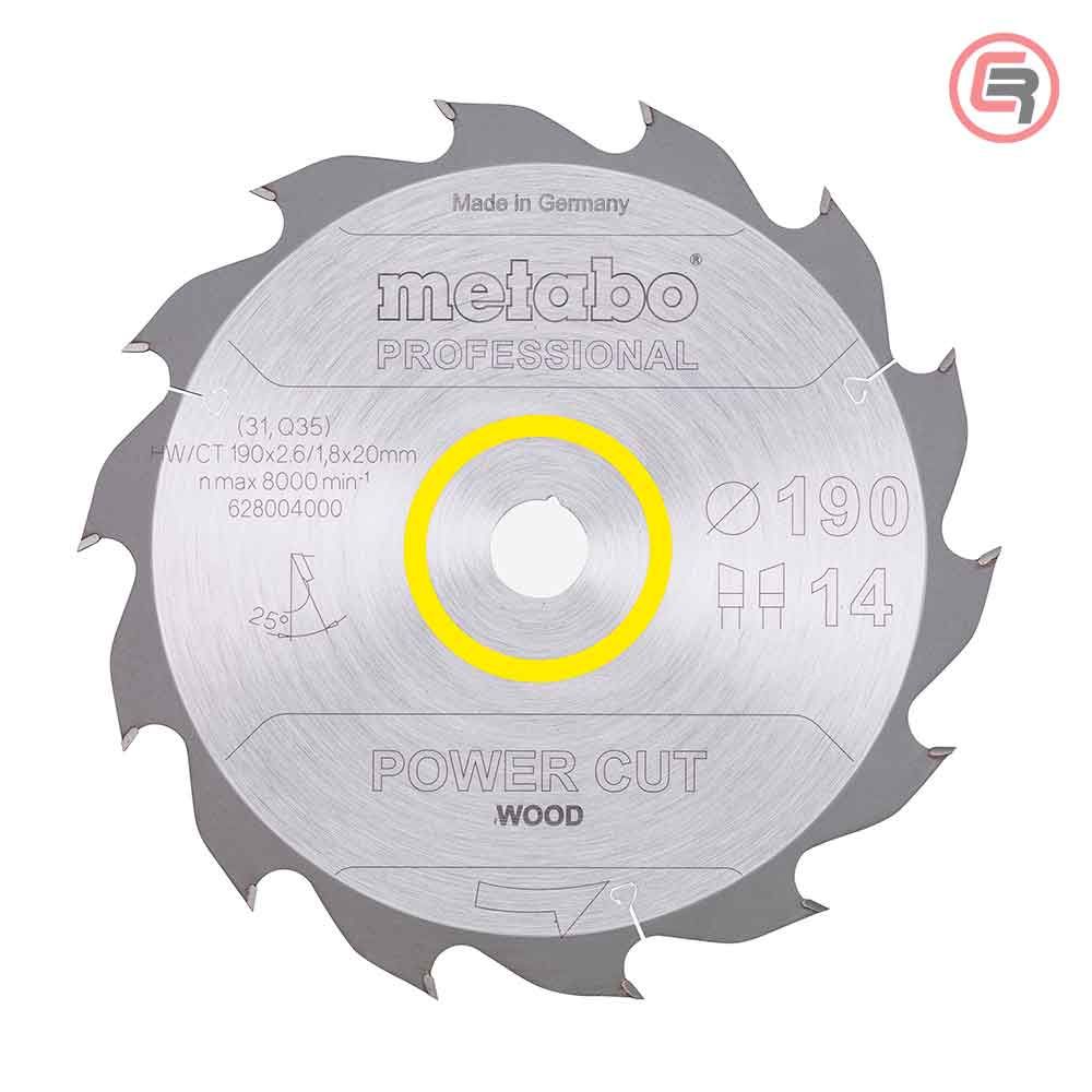 Metabo List Kružne Pile 190 x 2,6 / 1,8 x 20 / Z = 14 Power Cut Wood Professional - 628004000 slika 1