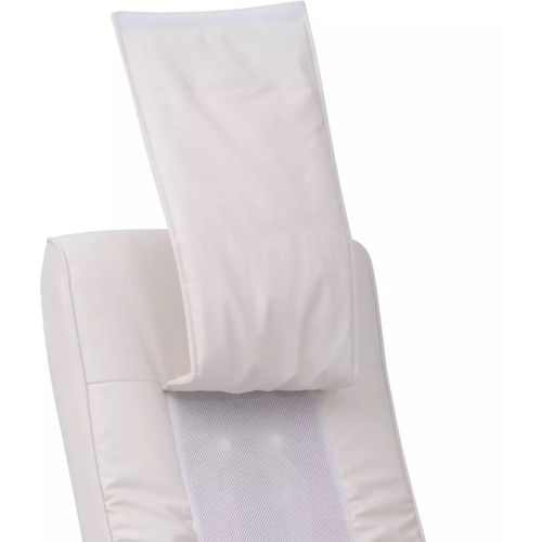 Shiatsu masažna fotelja od umjetne kože bijela slika 15