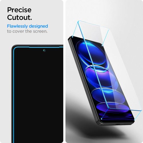 KALJENO STAKLO SPIGEN GLAS.TR SLIM 2-kom ZA XIAOMI REDMI NOTE 12 PRO 5G / 12 PRO+ PLUS 5G / POCO X5 PRO 5G CLEAR slika 6