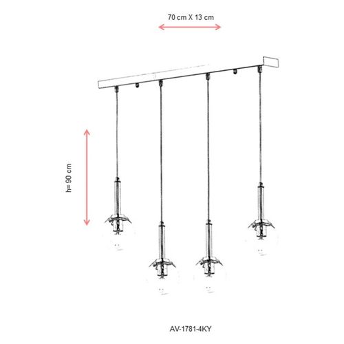 Hromirani luster AV-1781-4KY slika 3