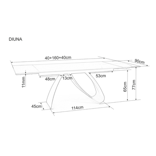 Stol DIUNA - kaljeno staklo + talijanska keramika slika 8