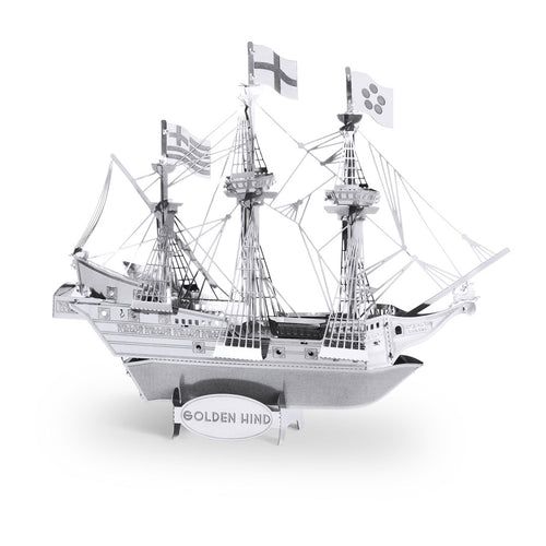 Metal Earth 3D Metalna Maketa - Engleska Galija Golden Hind slika 1