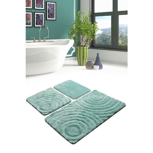 Wave - Mint Mint Bathmat Set (3 Pieces) slika 2