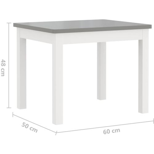 3-dijelni set dječjeg stola i stolica bijelo-sivi MDF slika 9