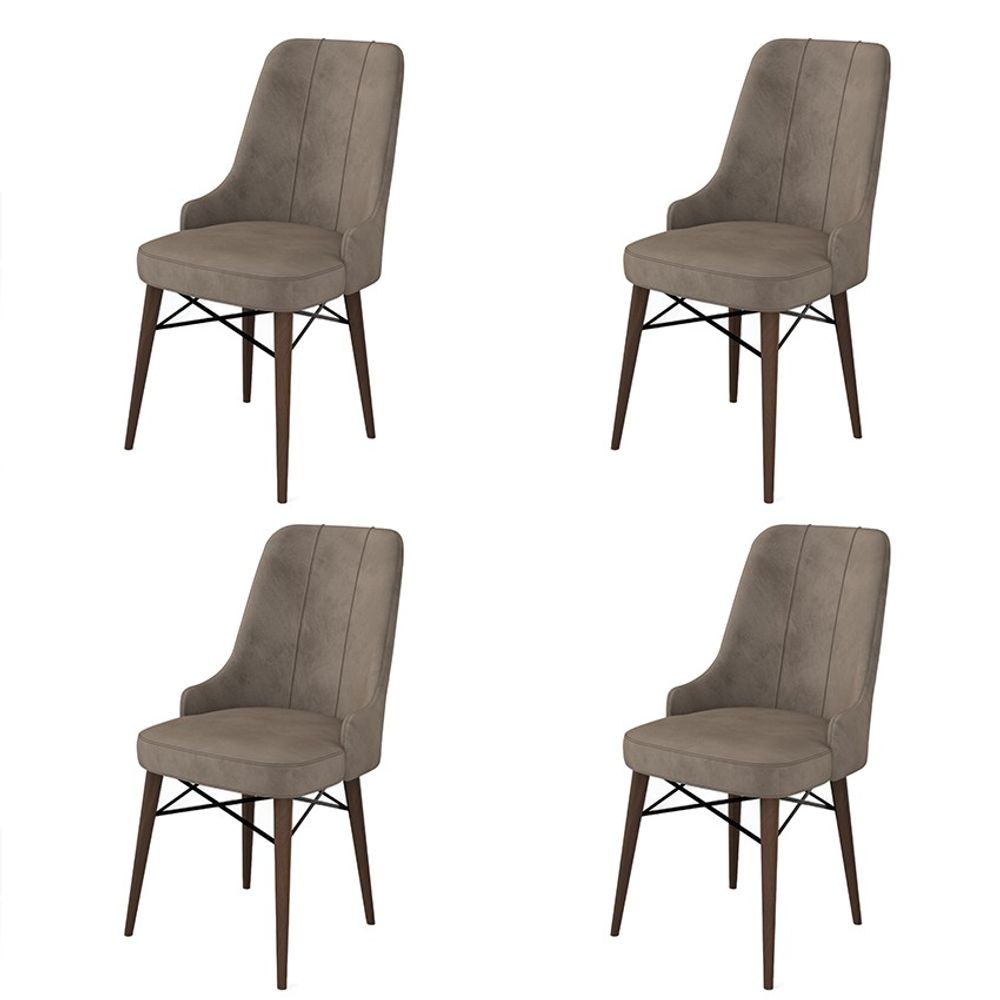 Pare - Cappuccino, Smeđi Set Stolica (4 Komada) slika 1