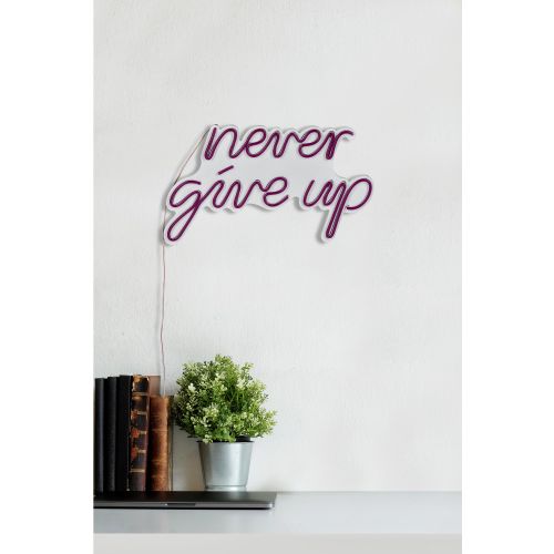 Wallity Ukrasna plastična LED rasvjeta, Never Give Up - Pink slika 13