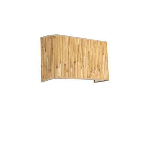 Bambu 07 Abajurlu Dikdörtgen Aplik Oak Wall Lamp slika 3