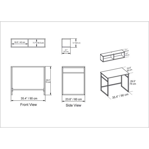 Gama - White, Black White
Black Study Desk slika 6