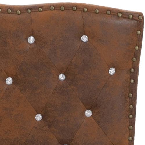 280542 Bed Frame Brown Faux Suede Leather 90x200 cm slika 18
