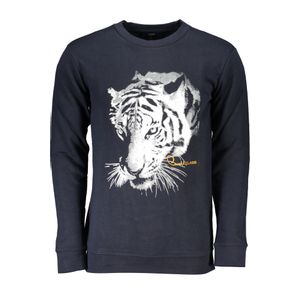 CAVALLI CLASS MEN'S BLUE ZIPLESS SWEATSHIRT