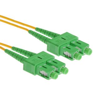 NFO Patch cord, SC APC-SC APC, Singlemode, 9 125, G.657.A2, Duplex, 3mm, 1m