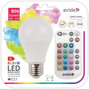 Avide Pametna sijalica, LED 9.7W, E27, RGB+W, 2700K, daljinski - Smart LED Globe A60 9.7W