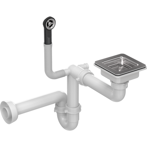 Quadron odvod kvadratni s ručnim upravljanjem čelik za granit sudopere slika 1