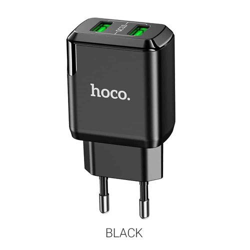 Hoco - Zidni punjač Charmer (N6) - 2xUSB-A, Q.C 3.0, 18W, 3.0A - crni slika 2