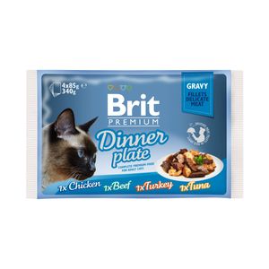 Brit Premium Cat Dinner plate, komadići delikatnog mesa 340g (4 x 85 g)