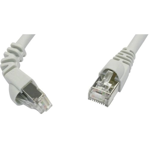 Telegärtner L00001A0154 RJ45 mrežni kabel, Patch kabel cat 6a S/FTP 1.50 m siva vatrostalan, sa zaštitom za nosić 1 St. slika 2