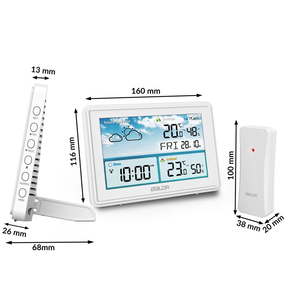 Meteorološka stanica s zaslonom BD-909 bijela slika 6