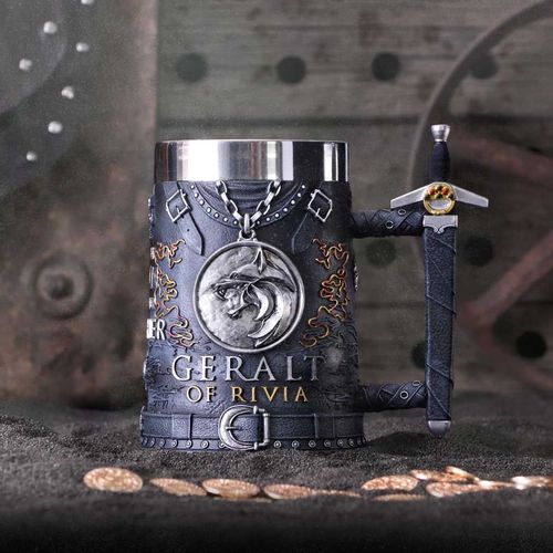 NEMESIS NOW THE WITCHER GERALT OF RIVIA TANKARD 15.5CM slika 6