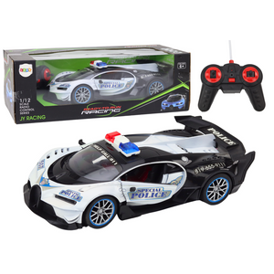 Auto na daljinsko upravljanje RC Police Car in 1:12 - bijeli