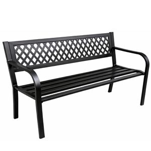Vrtna klupa za park, terasa, metalna, 2 sjedala, crna, 120 cm