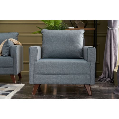 Bella Soft Tekli Koltuk - Blue Blue 1-Seat Sofa slika 2