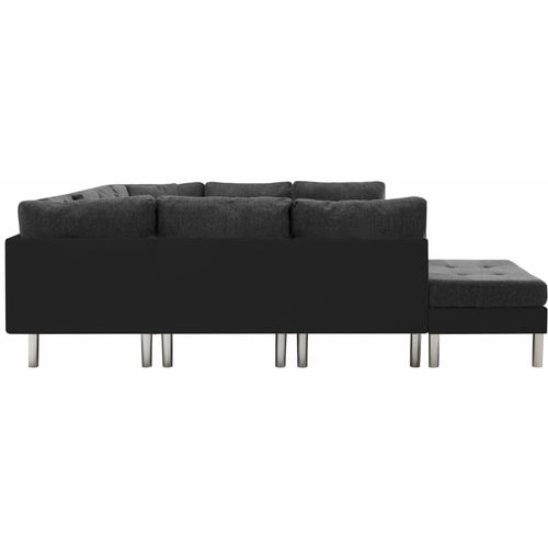 Modularna sofa od umjetne kože crna slika 4