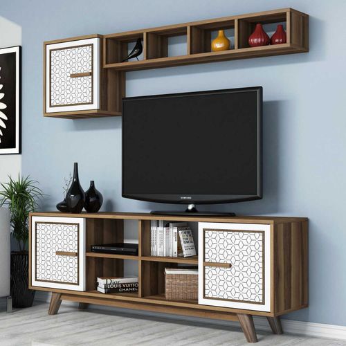 Woody Fashion TV jedinica, Ayla - Walnut, White slika 3