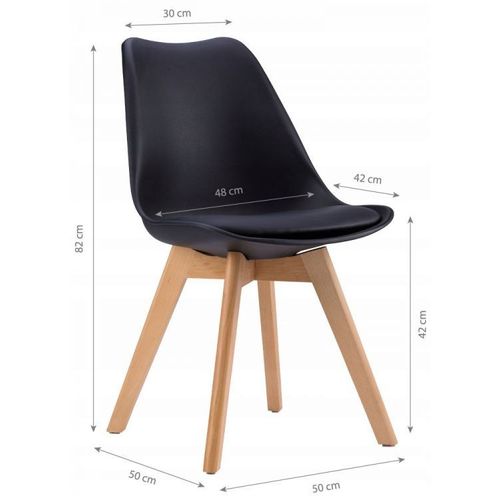 ModernHome Trpezarijske stolice set 4 kom Filipo KOMPLET PC-003 BLACK slika 4
