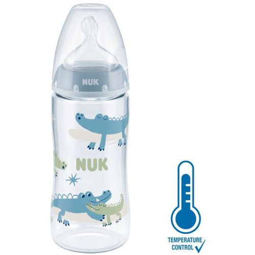 NUK Flašica First Choice+ sa indikatorom temperature 300ml 6-18mj, Krokodili slika 1