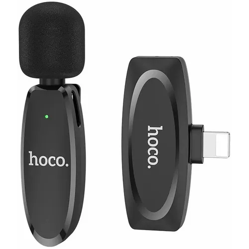HOCO bežični lavalier mikrofon za iPhone Lightning 8-pin L15 crni slika 1