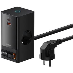 Baseus produžna utičnica/kp usb-c/usb-a + izvlačni kabel usb-c 65w black