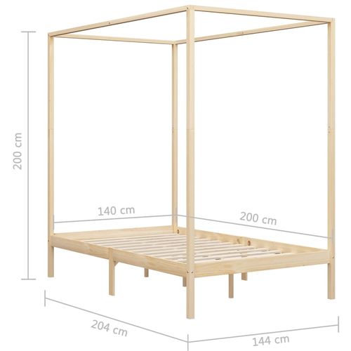 Okvir za krevet s baldahinom od masivne borovine 140 x 200 cm slika 10