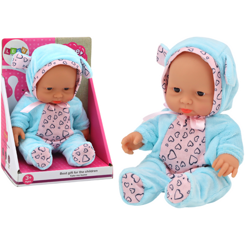 Mala beba lutka - Odjeća, šešir, mašna - Plavo roza odjeća slika 1