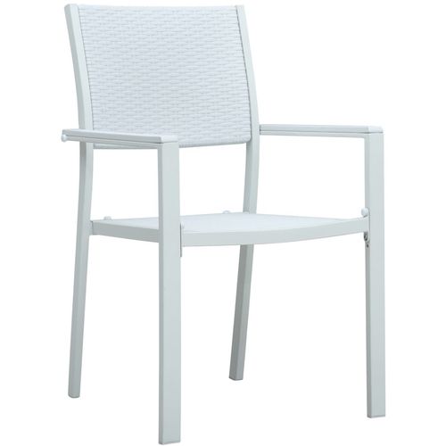 Vrtne stolice 2 kom bijele plastične s izgledom ratana slika 20