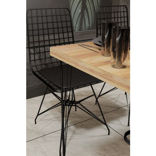 Set stola i stolica Hanah Home Nmsymk001, Hrast/Black, 5 delova slika 3