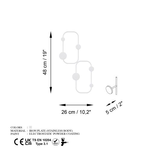 Wallity Metalna zidna vješalica Ladybug-B slika 6