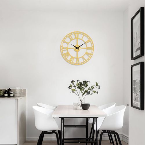 Wallity Ukrasni metalni zidni sat, Metal Wall Clock 2 - Gold slika 1