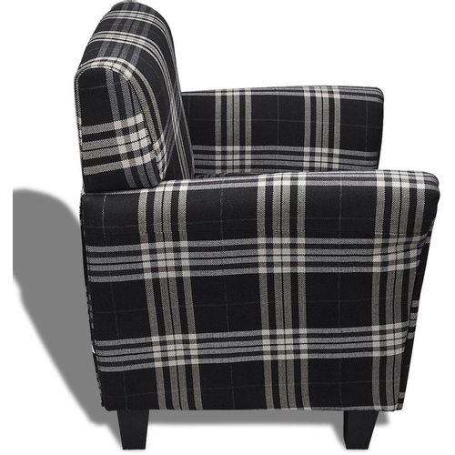 Sofa fotelja od tkanine s jastukom crna slika 3
