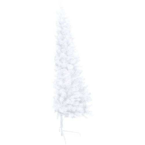 Umjetna polovica božićnog drvca LED s kuglicama bijela 120 cm slika 4
