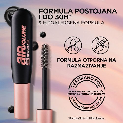 L'Oreal Paris Air Mega Volume 36H Black maskara slika 5