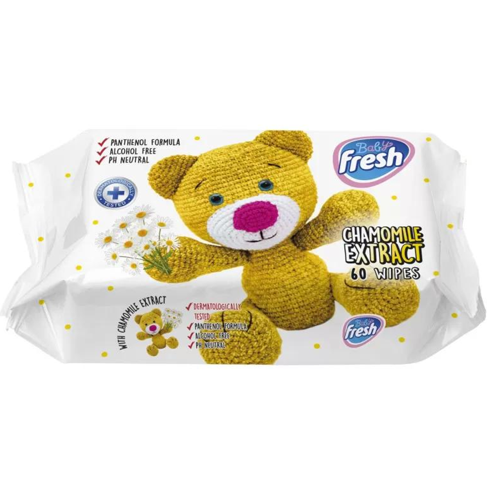 Fresh Baby vlažne maramice za bebe Premium Chamomile 60kom slika 1