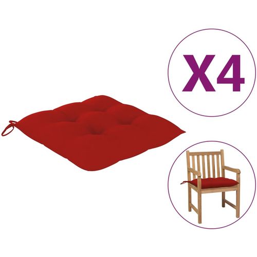 Jastuci za stolice 4 kom crveni 50 x 50 x 7 cm od tkanine slika 7