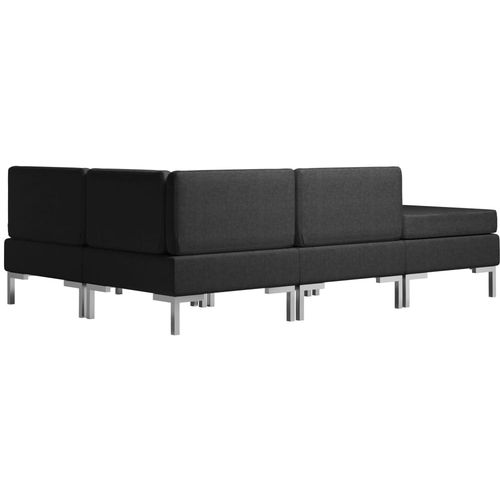 4-dijelni set sofa od tkanine crni slika 26