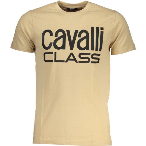 CAVALLI CLASS MEN'S SHORT SLEEVED T-SHIRT BEIGE slika 1